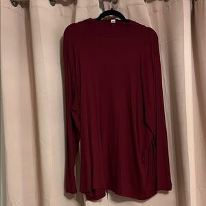 Ava & Viv Wine Ribbed Long Sleeve Tee